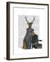 Deer in Blue Dress-Fab Funky-Framed Art Print