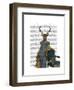 Deer in Blue Dress-Fab Funky-Framed Art Print