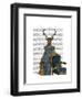 Deer in Blue Dress-Fab Funky-Framed Art Print