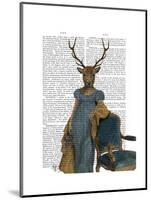 Deer in Blue Dress-Fab Funky-Mounted Art Print