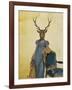 Deer in Blue Dress-Fab Funky-Framed Art Print