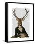 Deer in Chair-Fab Funky-Framed Stretched Canvas