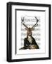 Deer in Chair-Fab Funky-Framed Art Print