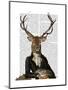 Deer in Chair-Fab Funky-Mounted Art Print