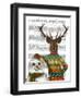 Deer in Christmas Sweater with Snowman-Fab Funky-Framed Art Print