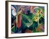 Deer in Cloister Garden, 1912-Franz Marc-Framed Giclee Print