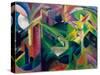 Deer in Cloister Garden-Franz Marc-Stretched Canvas