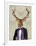 Deer in Evening Suit, Portrait-Fab Funky-Framed Art Print