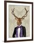 Deer in Evening Suit, Portrait-Fab Funky-Framed Art Print