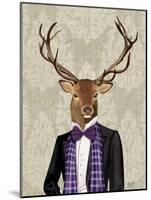 Deer in Evening Suit, Portrait-Fab Funky-Mounted Art Print