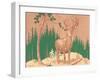 Deer in Forest-null-Framed Art Print