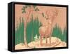 Deer in Forest-null-Framed Stretched Canvas