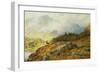 Deer in Highland Landscape by Charles Stuart-Charles Stuart-Framed Giclee Print