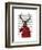 Deer in Ski Sweater-Fab Funky-Framed Art Print