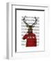 Deer in Ski Sweater-Fab Funky-Framed Art Print