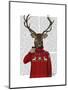 Deer in Ski Sweater-Fab Funky-Mounted Art Print