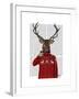 Deer in Ski Sweater-Fab Funky-Framed Art Print