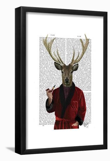 Deer in Smoking Jacket-Fab Funky-Framed Poster