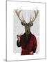 Deer in Smoking Jacket-Fab Funky-Mounted Art Print