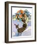 "Deer in Snow,"February 7, 1931-Paul Bransom-Framed Giclee Print