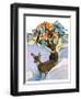 "Deer in Snow,"February 7, 1931-Paul Bransom-Framed Giclee Print