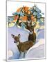 "Deer in Snow,"February 7, 1931-Paul Bransom-Mounted Giclee Print