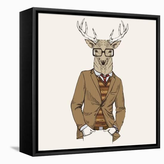 Deer in Suit-null-Framed Stretched Canvas