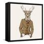 Deer in Suit-null-Framed Stretched Canvas