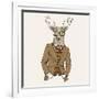 Deer in Suit-null-Framed Art Print