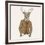 Deer in Suit-null-Framed Art Print