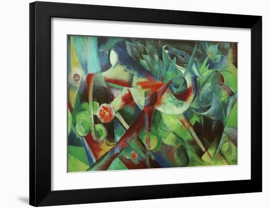 Deer in the Flower Garden-Franz Marc-Framed Giclee Print