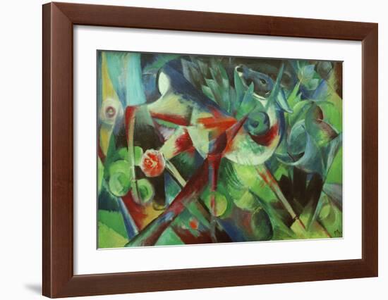 Deer in the Flower Garden-Franz Marc-Framed Giclee Print