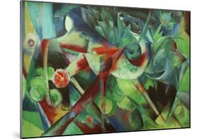 Deer in the Flower Garden-Franz Marc-Mounted Giclee Print