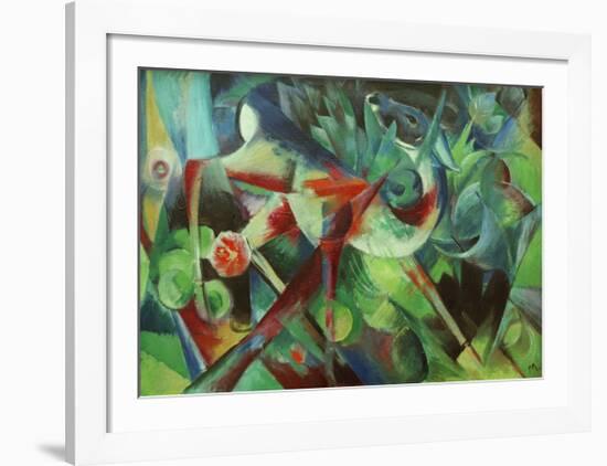 Deer in the Flower Garden-Franz Marc-Framed Giclee Print