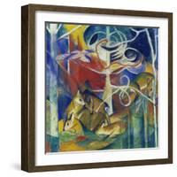 Deer in the Forest I, 1913-Franz Marc-Framed Giclee Print