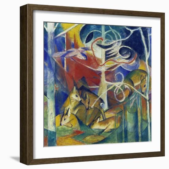 Deer in the Forest I, 1913-Franz Marc-Framed Giclee Print