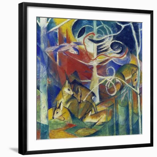 Deer in the Forest I, 1913-Franz Marc-Framed Giclee Print