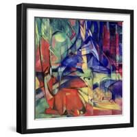 Deer in the Forest II, 1914-Franz Marc-Framed Giclee Print