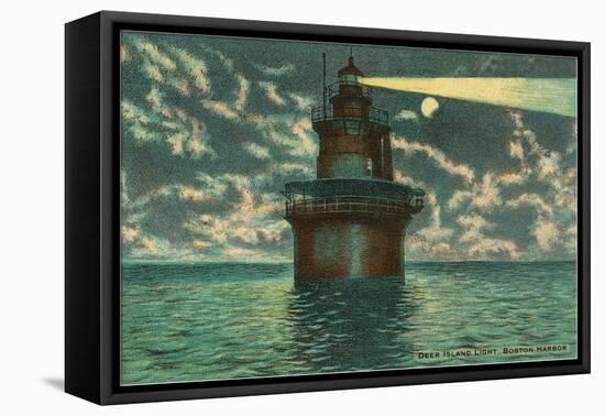 Deer Island Lighthouse, Boston, Mass.-null-Framed Stretched Canvas