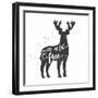 Deer Lettering Poster-zapolzun-Framed Premium Giclee Print
