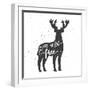 Deer Lettering Poster-zapolzun-Framed Premium Giclee Print