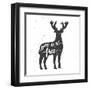 Deer Lettering Poster-zapolzun-Framed Art Print