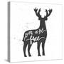 Deer Lettering Poster-zapolzun-Stretched Canvas