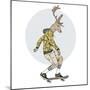 Deer Man on Skateboard-Olga_Angelloz-Mounted Art Print