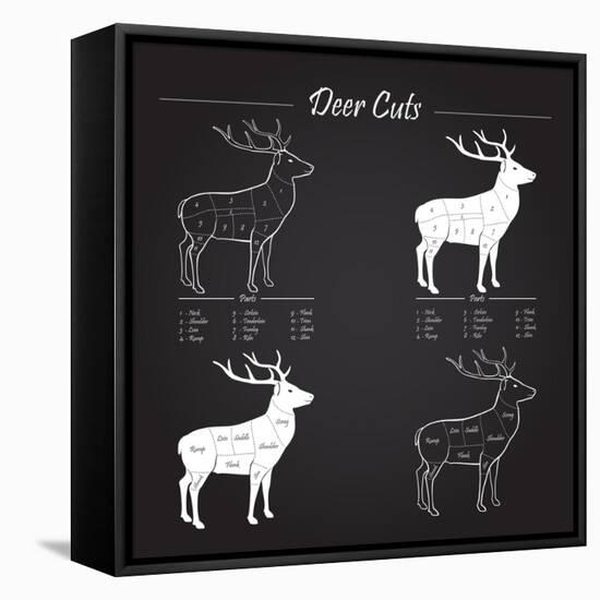 Deer Meat Cut Scheme-ONiONAstudio-Framed Stretched Canvas