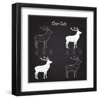 Deer Meat Cut Scheme-ONiONAstudio-Framed Art Print