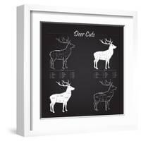 Deer Meat Cut Scheme-ONiONAstudio-Framed Art Print