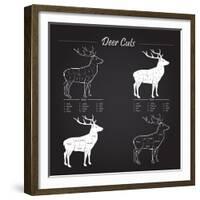 Deer Meat Cut Scheme-ONiONAstudio-Framed Premium Giclee Print