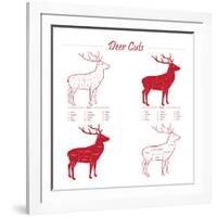 Deer Meat Cut Scheme-ONiONAstudio-Framed Art Print