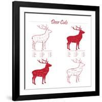 Deer Meat Cut Scheme-ONiONAstudio-Framed Art Print